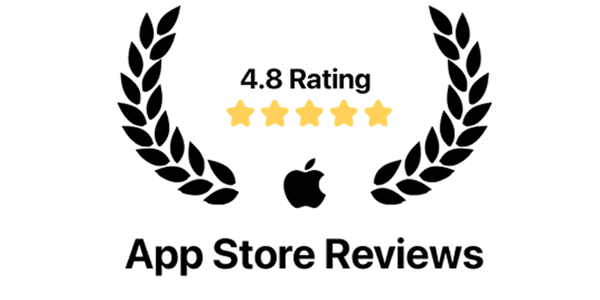 4.9 stars on iOS, App Store